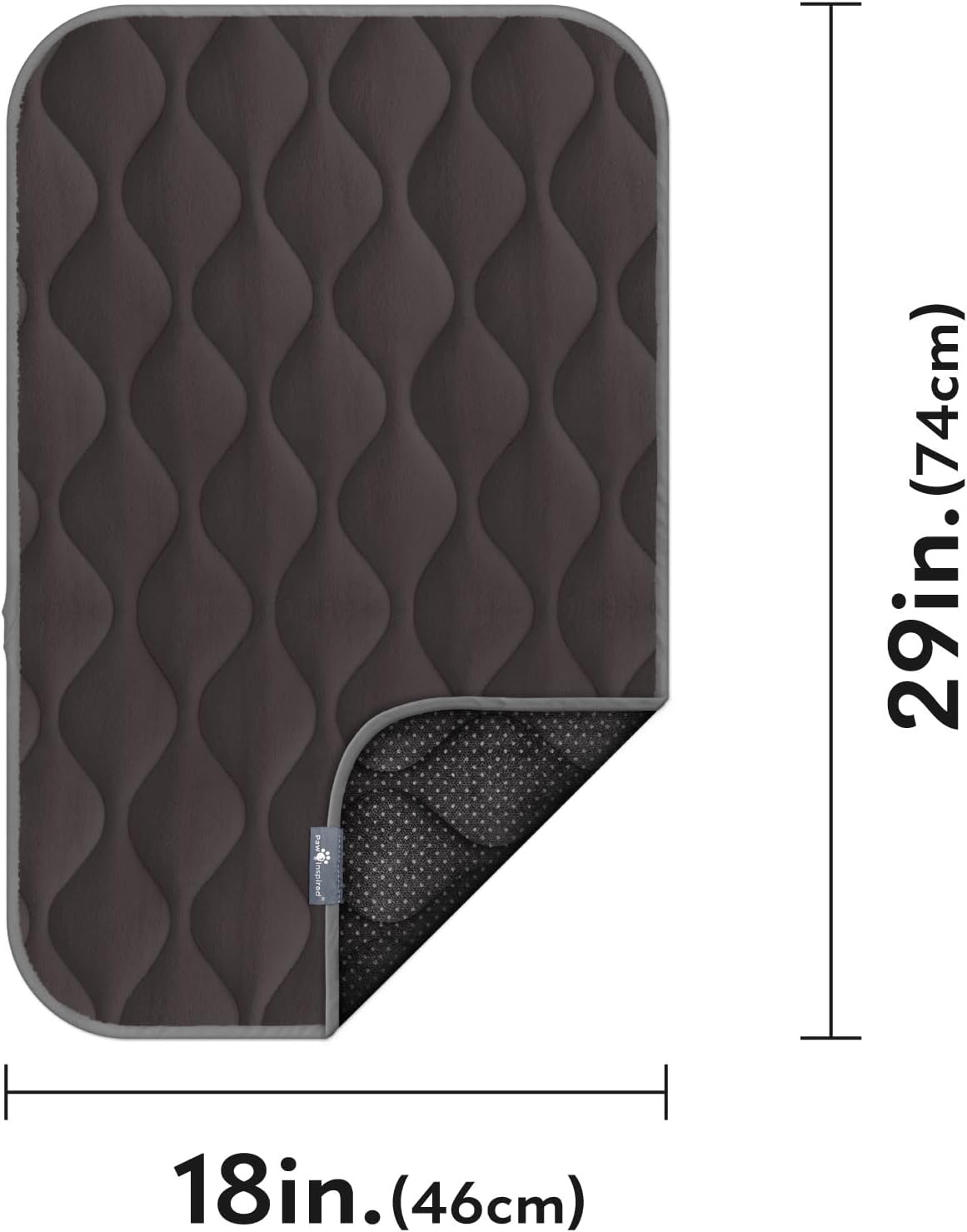 Paw Inspired Washable Padded Crate Mats for Dogs - 30 Inch / Gray - image 2