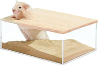 kathson Hamster Sand Bath Box Transparent Acrylic Small Animals - Large - Rectangle