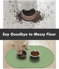 MontVoo Absorbent Dog Food Mat-Dog Mat for Food and Water Bowl - Green / 12"x19" - image 3