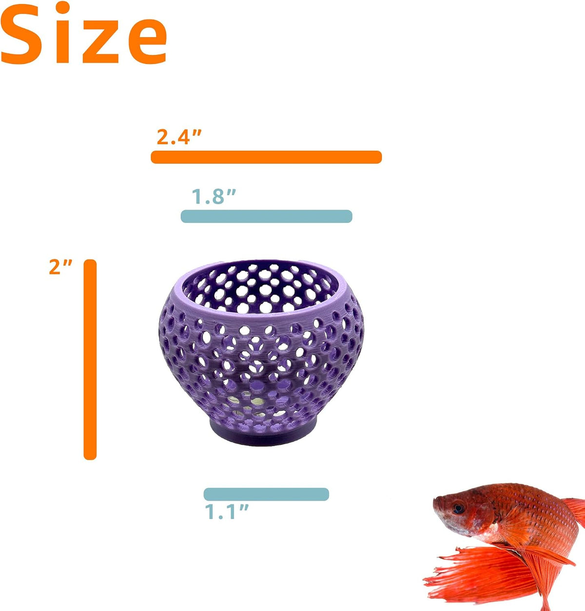 CTWPets Betta Bulb Hide 2.0, Betta Bed & Aquarium Cave - Lavender Bliss - image 2