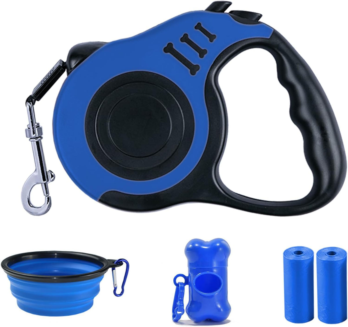 Retractable Dog Leash, 10 FT Dog Leash for Small Medium Dogs up to 22lbs, Pet Tape with Anti Slip - 16ft (for Dogs Up to 33lbs) / Blue