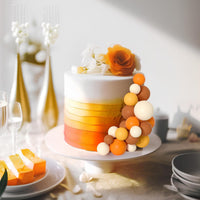 75 Pieces Cake Balls Topper Decorations Foam Cupcake Topper Mini - Orange Khaki Series - image 3