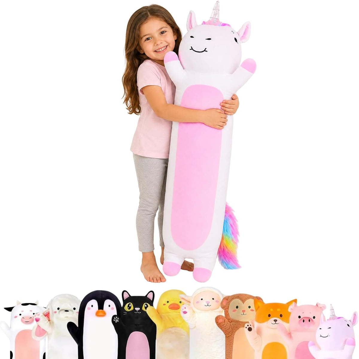 Cuddle Paws Unicorn Plush Body Pillow for Kids, Soft Toy - Unicorn / Small - 23 Inches