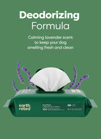 Earth Rated Dog Wipes for Paws & Butt, Deodorizing - Lavender / 400 Grooming Wipes - image 4