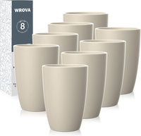 Wrova set of 8 black reusable wheat straw cups, 20 oz, stackable - view 7
