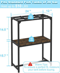 Mondazie 20-30 Gallon Fish Tank Stand, 30" L x 12" W x 32.2" H - Standard 20 Gal Black - image 2