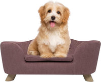 SHAVI Pet Sofa Dog Couch for Small Pet Dog and Cats, Low Back Lounging Bed with Velvet Modern Cat Couch Easy-to-Clean(Pink)