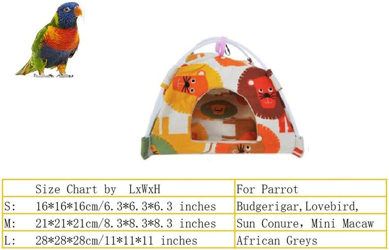 Bird Hammock Tent Nest Parrot Hanging Hut Conure House Parakeet - Yellow / Medium