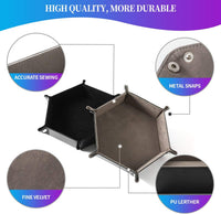 Grajar 2 Pcs Portable Folding Dice Rolling Tray Set for RPG DND Table - Black and Grey - image 2