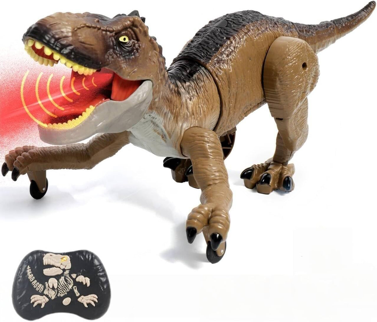 Sunrad Remote Control Dinosaur Toys for Kids Boys 3-5 4-7 8-12 Year - Brown