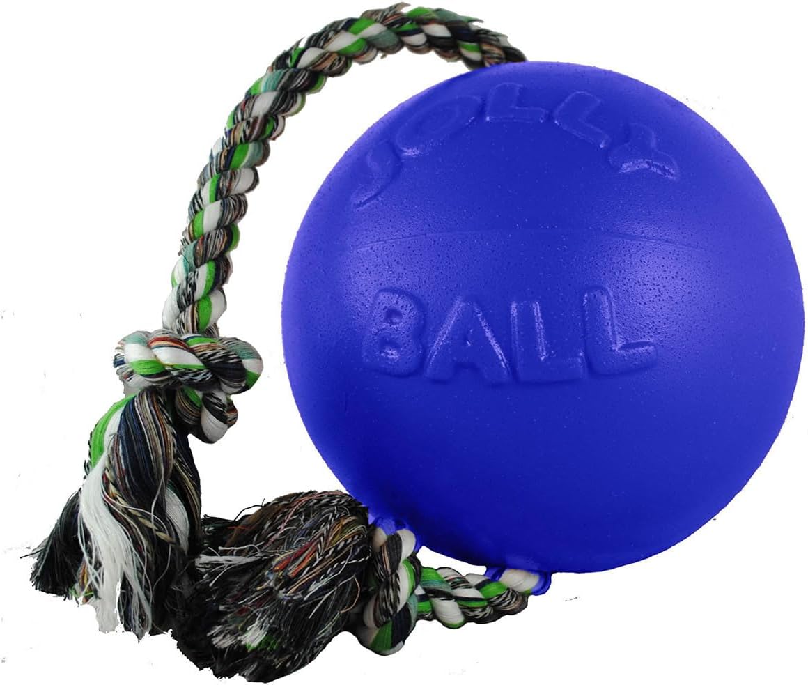 Jolly Pets Romp-N-Roll Rope & Ball Dog Toy - Orange / Medium (6 in) - image 2