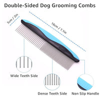YINGFAN Pet Grooming Combo, Double-Sided Dematting Deshedding Undercoat Rake for Dogs and Cats, Dog Brush with Metal Comb for Detangling (Pink)