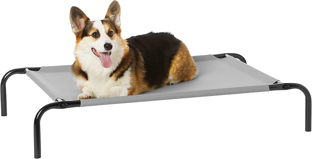 Amazon Basics Cooling Breathable Elevated Dog Bed with Durable Metal - Grey / Medium