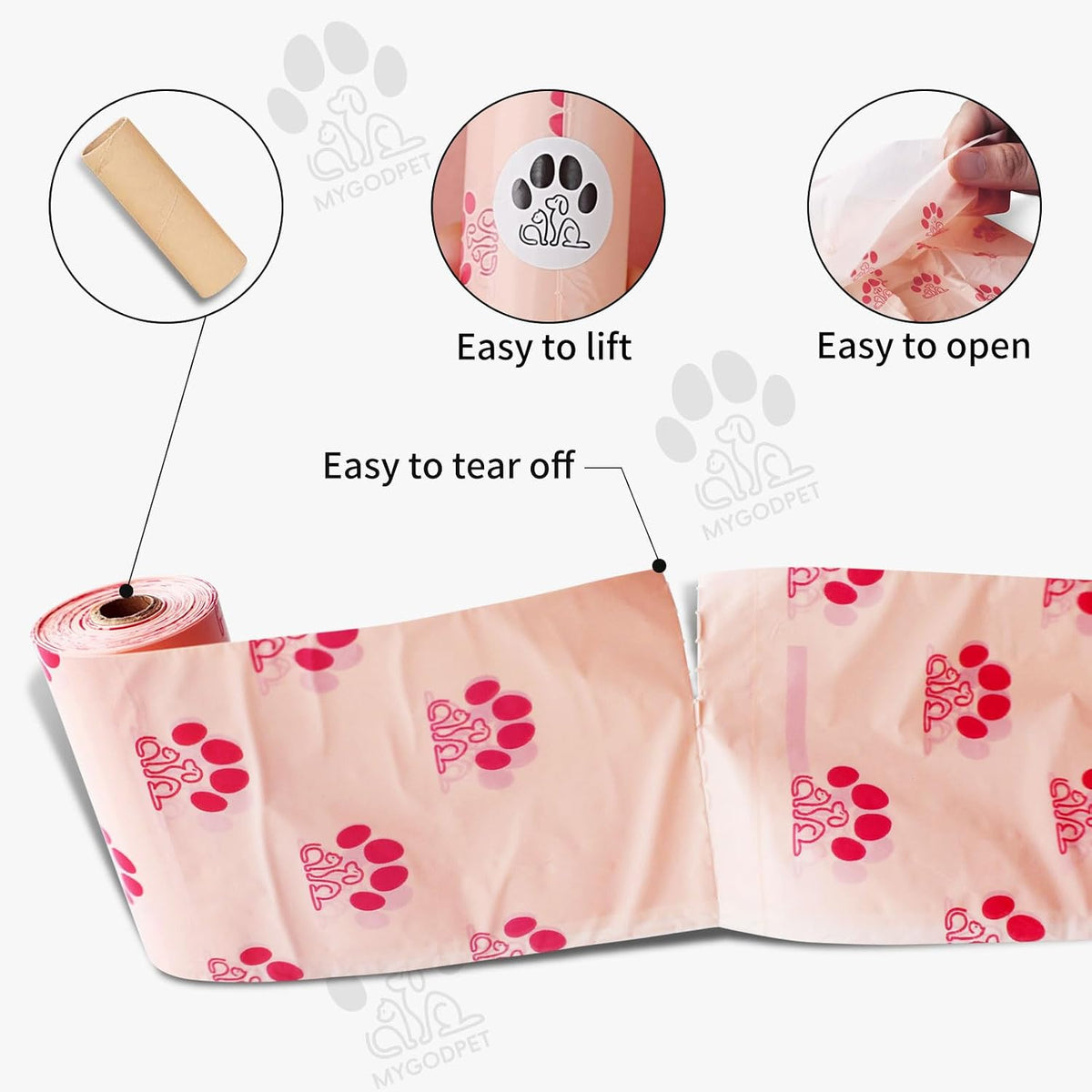 Dog Poop Bags Rolls with Dispenser 150 Count Biodegradable Bags - 1 Count (Pack of 150) / A-Pink(Cherry Blossom)-1 Dispenser+150 Bags - image 4