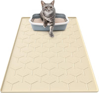 Silicone Cat Litter Mat 34×22 inch, Easy to Clean, Gray – Daily Care for Cats - 34" X 22" / Beige