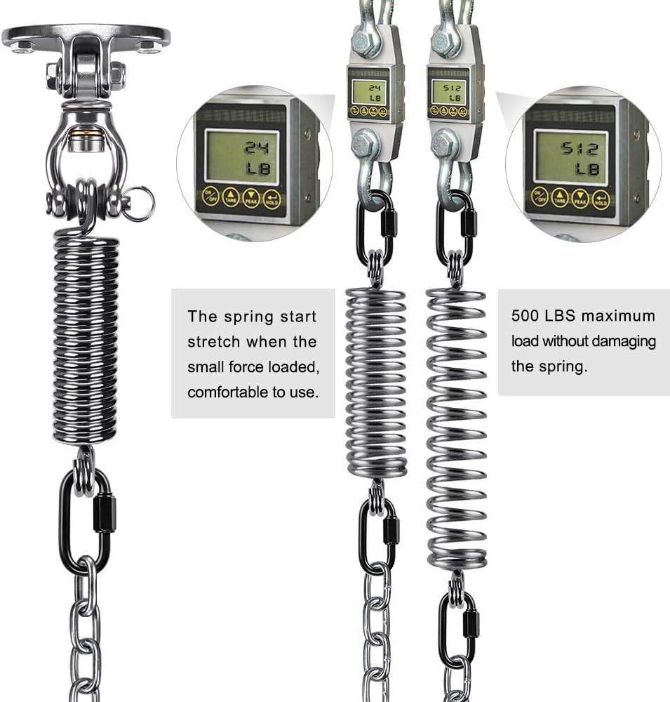 SELEWARE Silent Bearing Swivel Swing Hanger Stainless Steel Swing - Bearing Swing Hanger With Chain & Straight Spring - image 4