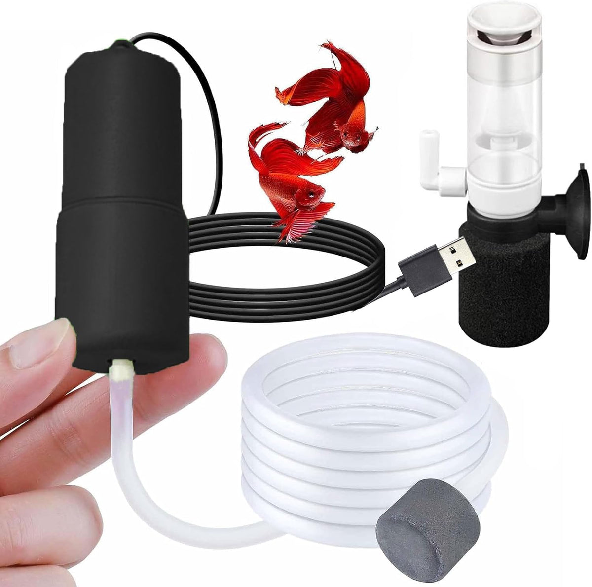USB Oxygen Air Pump for Aquarium - Black1