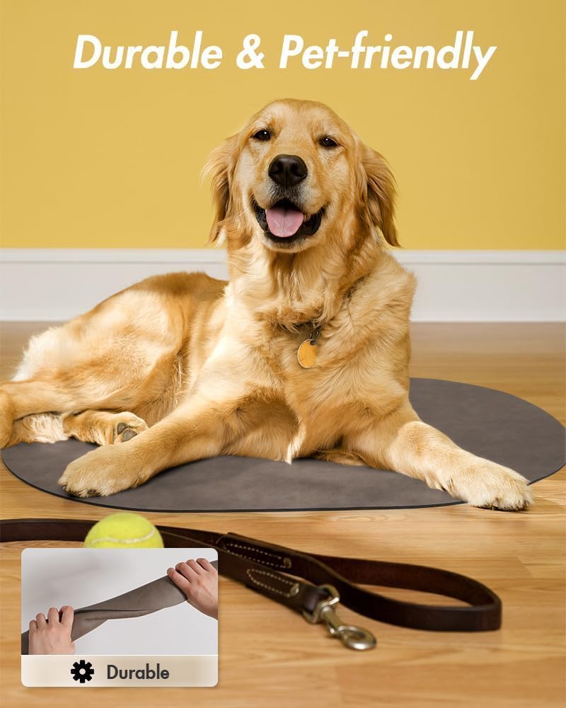 MontVoo Absorbent Dog Food Mat-Dog Mat for Food and Water Bowl - Brown / 14"x22" - image 3