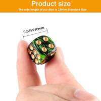 24 of Pack 16MM 6 Sided Dice Set, Two Colours D6 Game Dice Set - 16mm Green-black - image 2