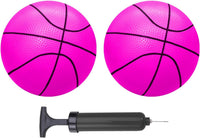 ABAJI Mini Basketballs 2 Pack 5" Set with Pump Needle Durable - Pink