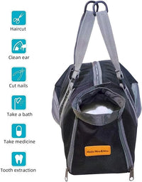 Cinf Cat Restraint Grooming Bag - L (12-18lbs) / Black - image 4