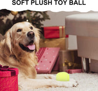 Dog Toys Balls, Chewable Plush Football for Dogs, Soft Pet Ball - Tennis - image 4