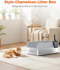 XXXL Stainless Steel Cat Litter Box 28.1''×20.5'' × 10.1” Extra Large Metal Cat Litter Box for Big, Multi Cats, Anti-Leakage & Non-Stick Metal Pan, Easy to Clean, Durable (Light Grey