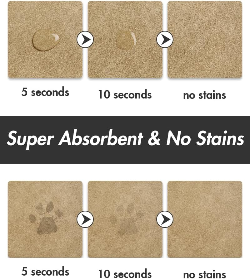 MontVoo Absorbent Dog Food Mat-Dog Mat for Food and Water Bowl - Beige / 14"x22" - image 2