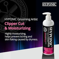 HYPONIC Grooming Artist Shampoo - Hypoallergenic Pet Shampoo for Groomers (Clipper Cut & Moisturizing (17.9 oz))