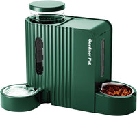 Gravity Automatic Cat Feeder, Water & Food Dispenser Set - Large (0.8 Gallon x 2) / Green