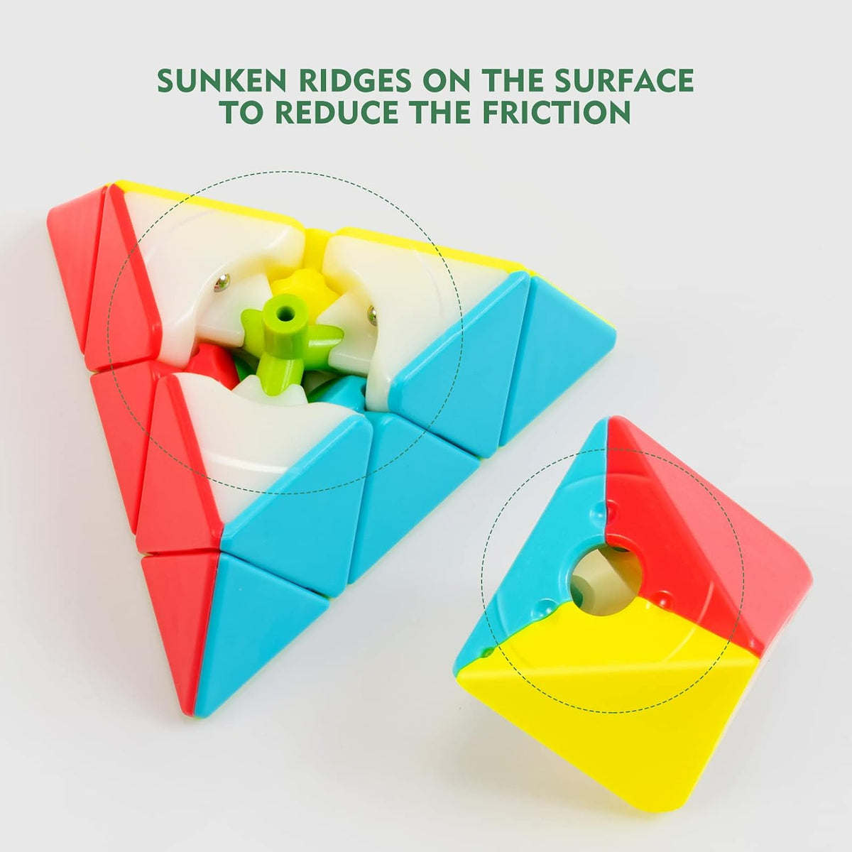 3x3 Speed Cube Stickerless with Stand & Tutorial Toy Gift for Boys - Pyraminx Speed Cube - image 4