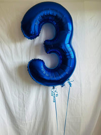 Blue Number 3 Balloon 40 Inch, 3 Balloon Number - Metallic Blue / Number 3 - image 2