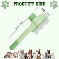 Pet Hair Removal Comb Flea Comb, 2025 New Cat Grooming Brush with Release Button, De-Shedding Cat Brush for Short and Long Hair Cats (Green)
