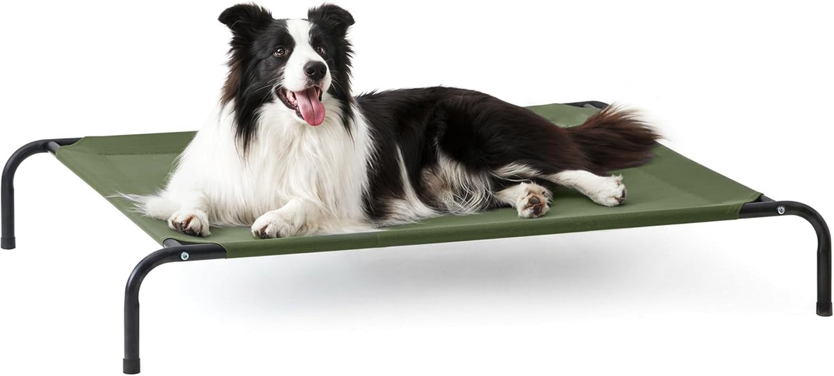 Love's cabin Elevated Cooling Dog Bed for Large Dogs - Olive Green / 48" X 35.5" X 8"