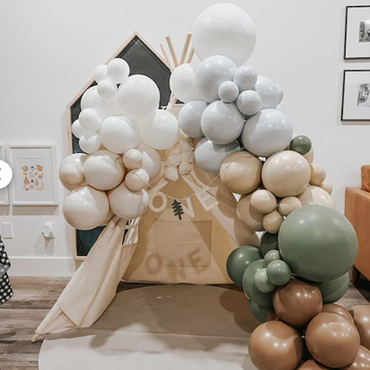 Sage Green Brown Balloons - Blue Green Brown - image 2