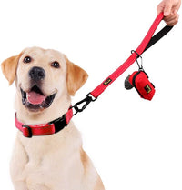 PLUTUS PET Short Training Dog Leash with Padded Handle for Medium Large Big Dogs,18 Inch Heavy Duty Strong Traffic Leash with Carabiner Clip for Climbing Walking or Guiding Blind（18”，Red