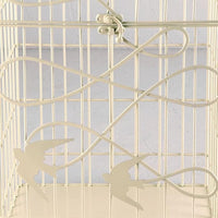 WEDDINGSTAR Ivory Modern Decorative Birdcage Wishing Well with Birds in Flight, 10" x 8" x 16 3/8" Tall (9117-79)