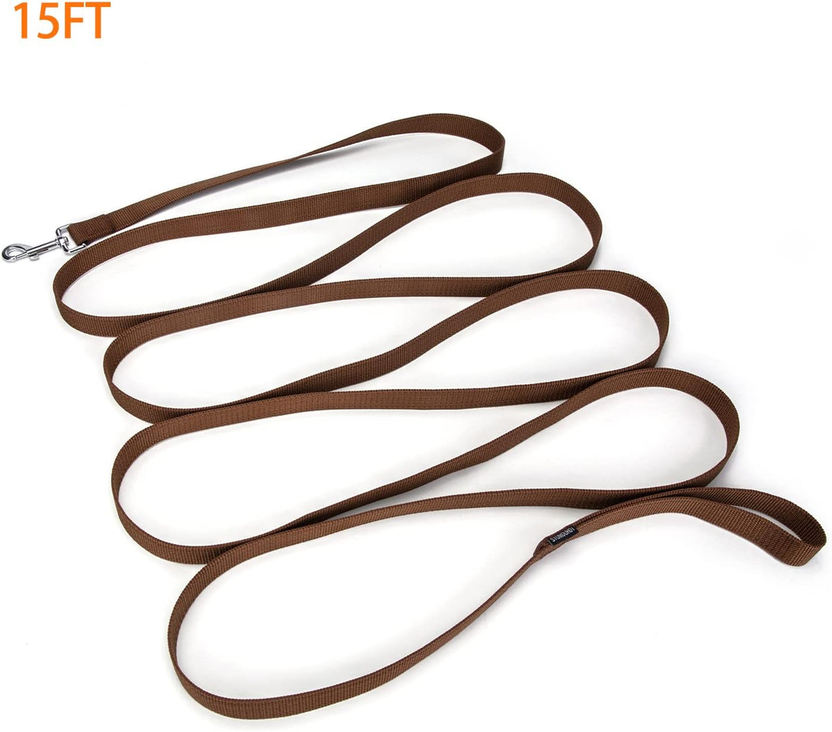 Strong Durable Nylon 10ft Long Dog Training Leash, Traction Rope - Brown / 15 Feet - image 3