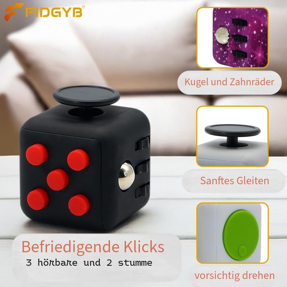 Cube Fidget Toy for Adults & Kids, Smooth - Leaves+dgb - image 3
