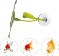 3 Pcs Betta Fish Leaf Hammock Soft Aquarium Decor Plastic Plants - Lotus leaf with buds - image 3