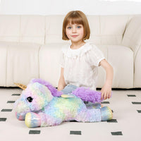 FFxiong 44 Inch Giant Unicorn Stuffed Animal Pillow - Rose Rainbow / 24 Inch - image 3