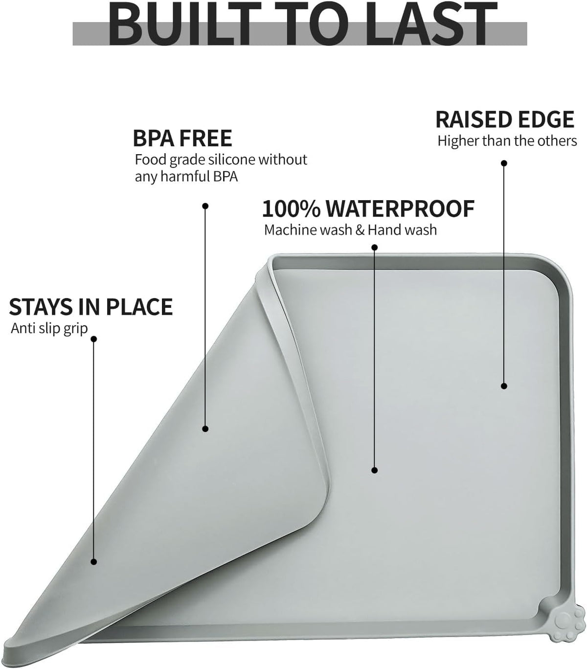 Reopet Silicone Pet Feeding Mat - Mist / 28" x 18" - image 3