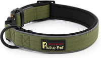 Plutus Pet Tactical Dog Collar, Reflective, Adjustable Heavy Duty Dog Collar, Soft Padded and Comfortable, for Small Medium and Large Dogs (Ranger Green, XS)