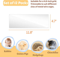 12 Pcs Cage Guard 13.8"x4.7" with Zip Ties Scatter Guard Clear – Essentials for Small Pets - 11.8" x 4.7" (12 PCS) - image 2