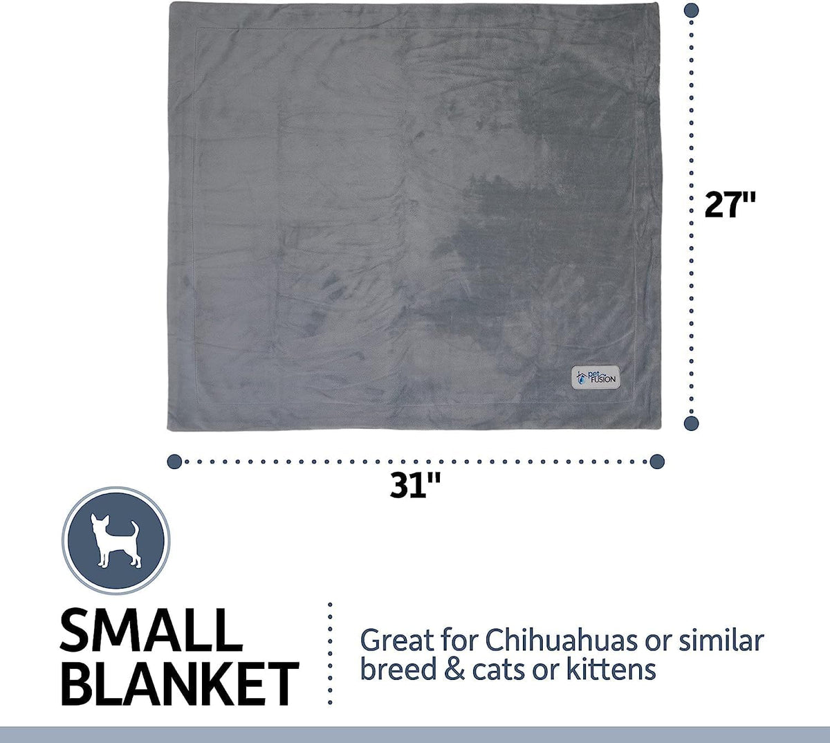 PetFusion Premium Dog and Cat Blanket, Grey or Brown – Essentials for Dogs - Plush / Small (31 x 27") / Grey - image 3