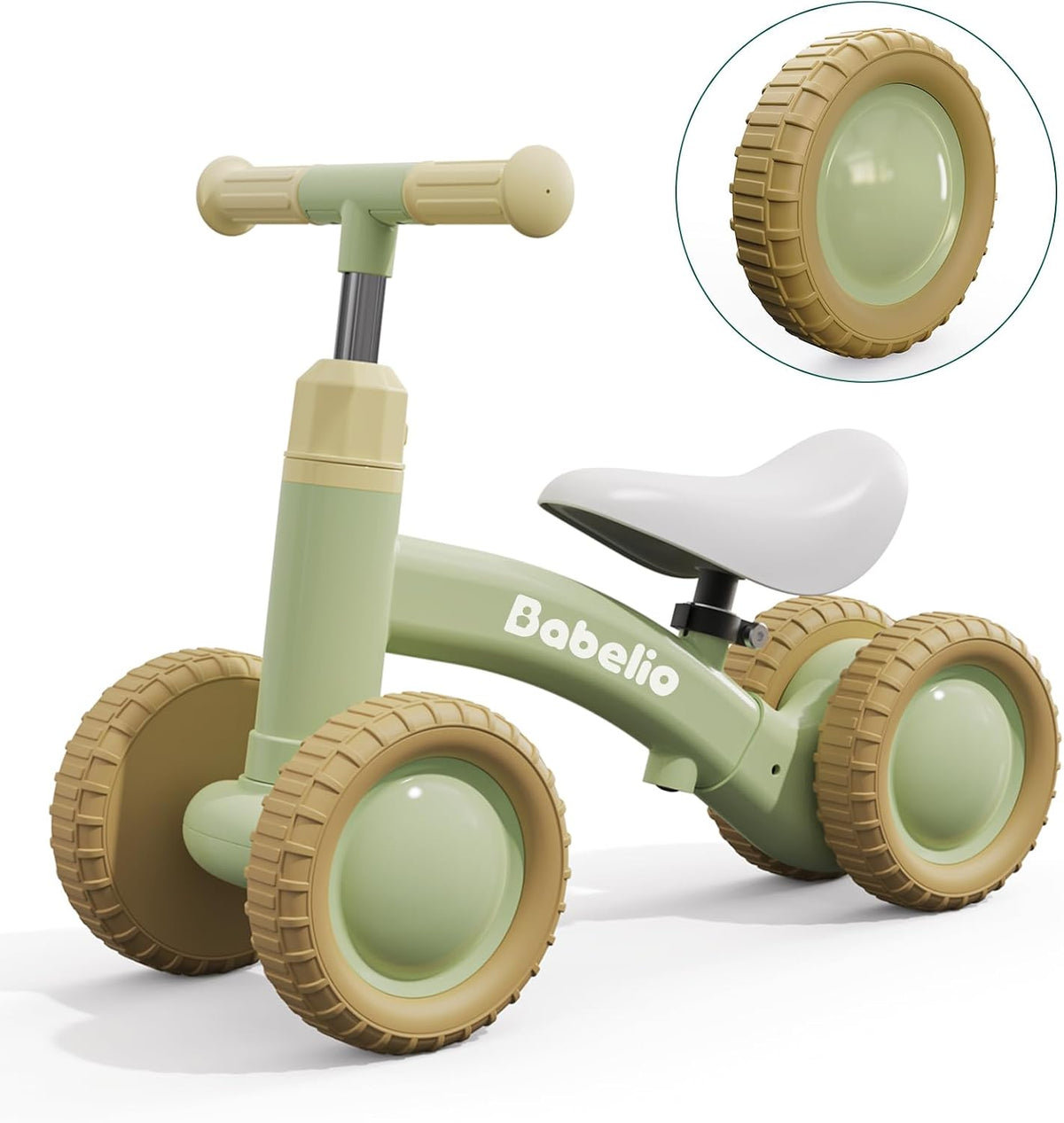 Babelio Baby Balance Bike for 1 Year Old - Olive Green