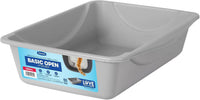 Petmate Basic Open Plastic Cat Litter Pan, Gray - Blue Mesa/ Mouse Gray / Small (Pack of 12)
