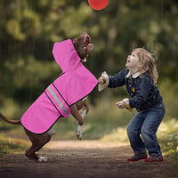 Waterproof Dog Raincoat, Adjustable Pet Rain Coats - Pink / X-Large - image 4