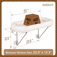 Zakkart Cat Window Perch, 100% Metal Supported from Below – Essentials for Cats - White - image 3
