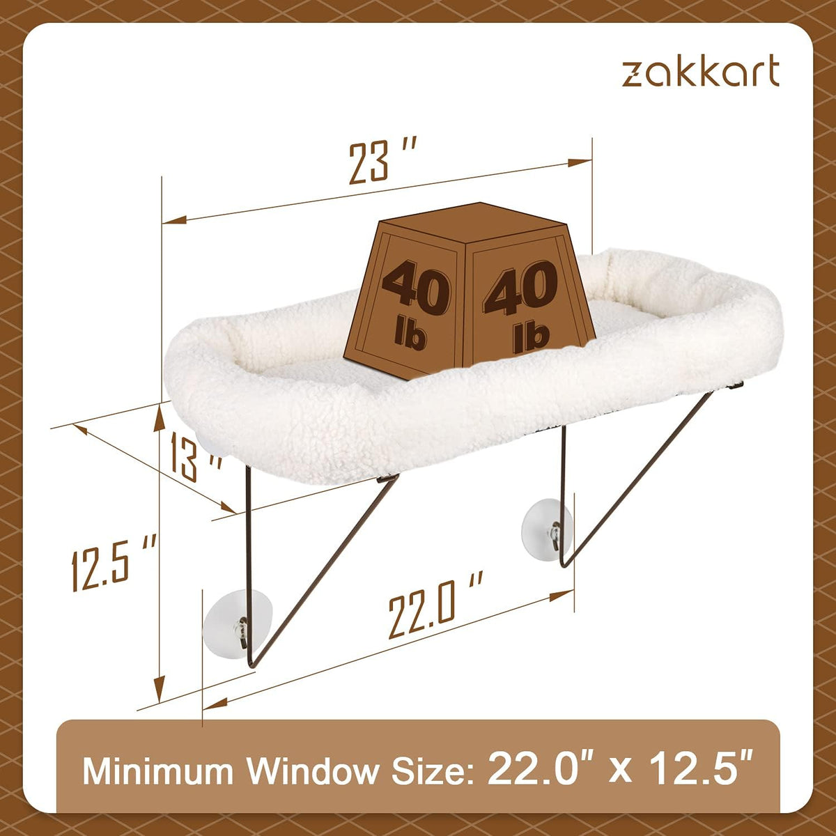 Zakkart Cat Window Perch, 100% Metal Supported from Below – Essentials for Cats - White - image 3